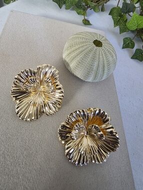 Gold Filled Statement Flower Earrings